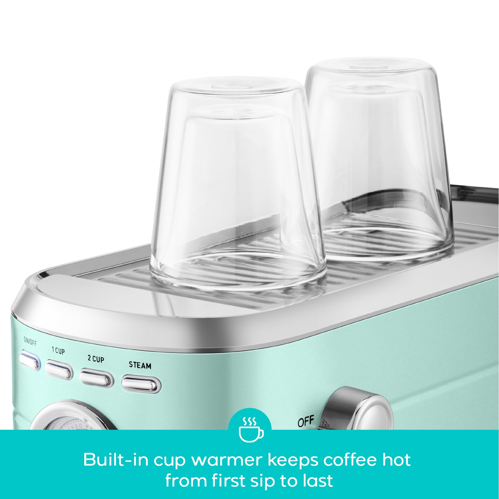 CASABREWS CM5418 built-in pressure gauge guides extraction for consistency.