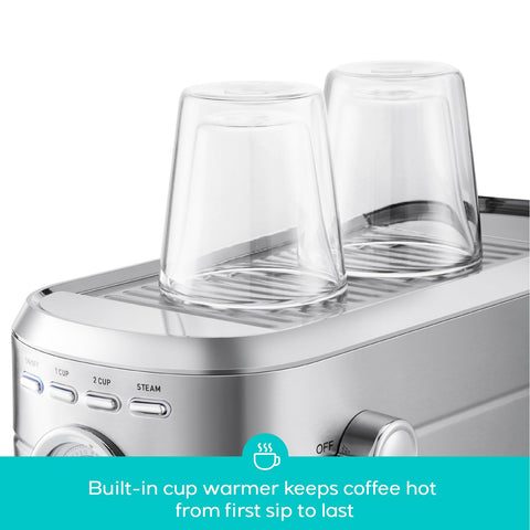 CASABREWS CM5418 stainless steel body adds durable, modern kitchen appeal.