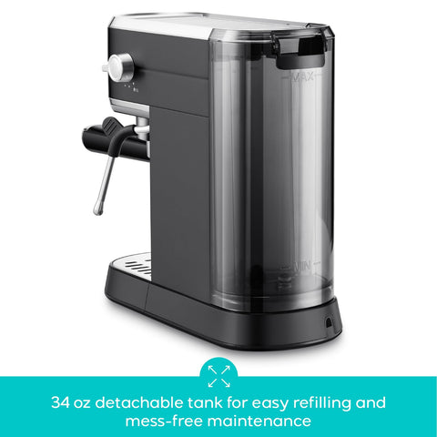 Casabrews CM5418 34 oz removable water tank enables multiple coffees