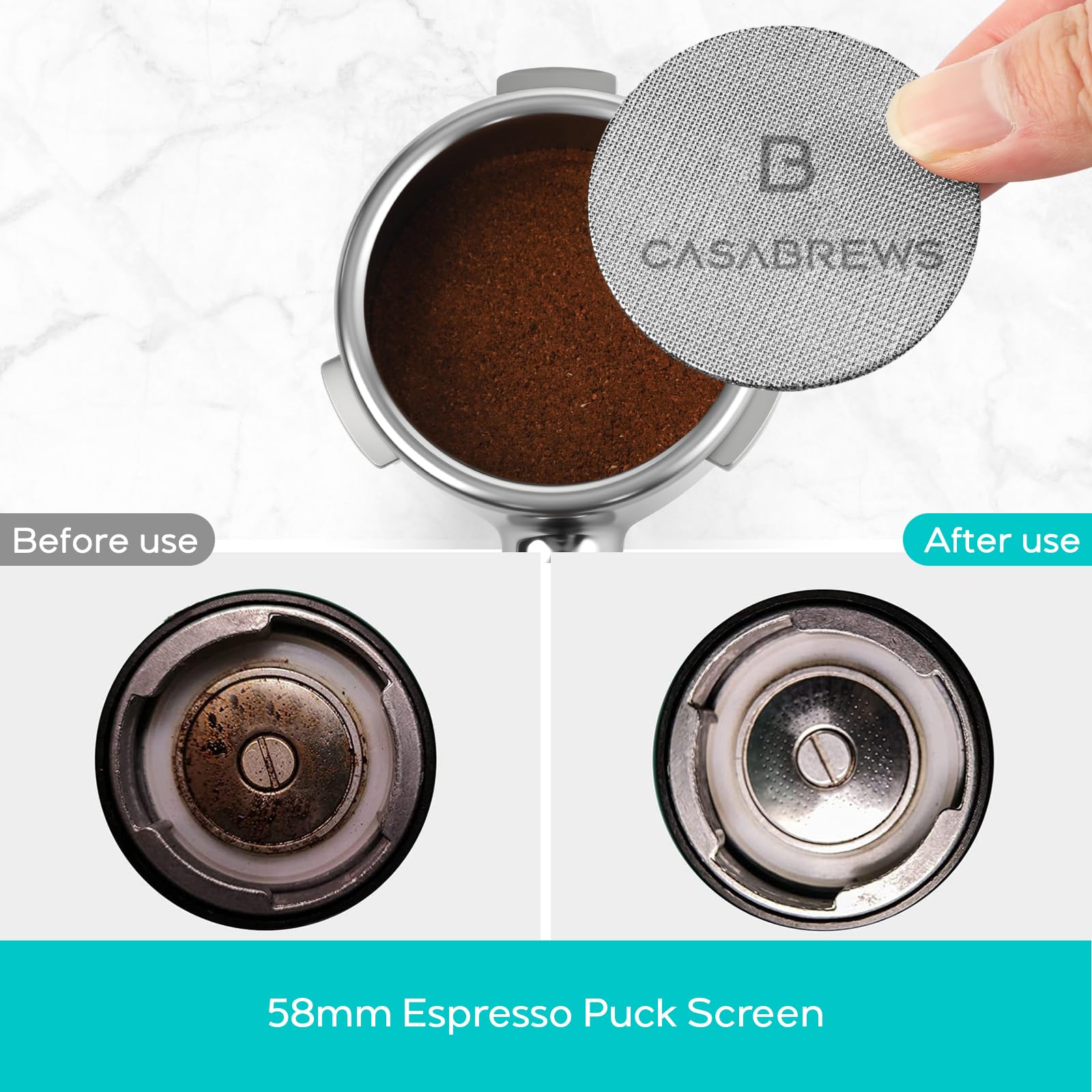 Casabrews portafilter in use showing extraction view for troubleshooting