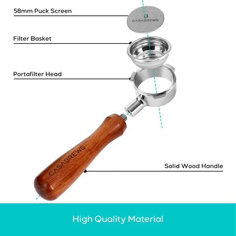 Casabrews stainless steel head with polished finish for durable, precise fitting