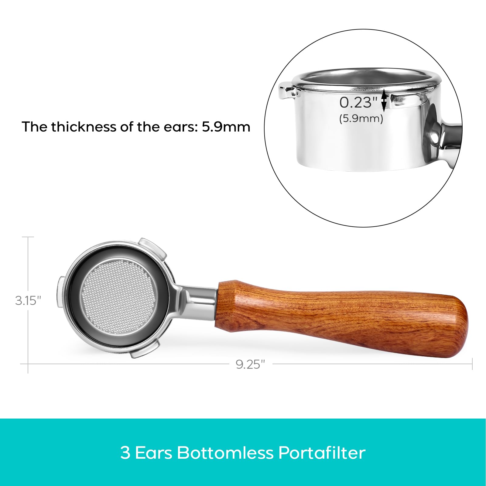 Casabrews wooden ergonomic handle for comfortable manual control
