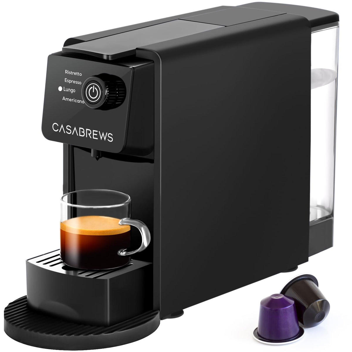 CASABREWS CM7036E compatible with Nespresso Original pods for versatile home brewing.