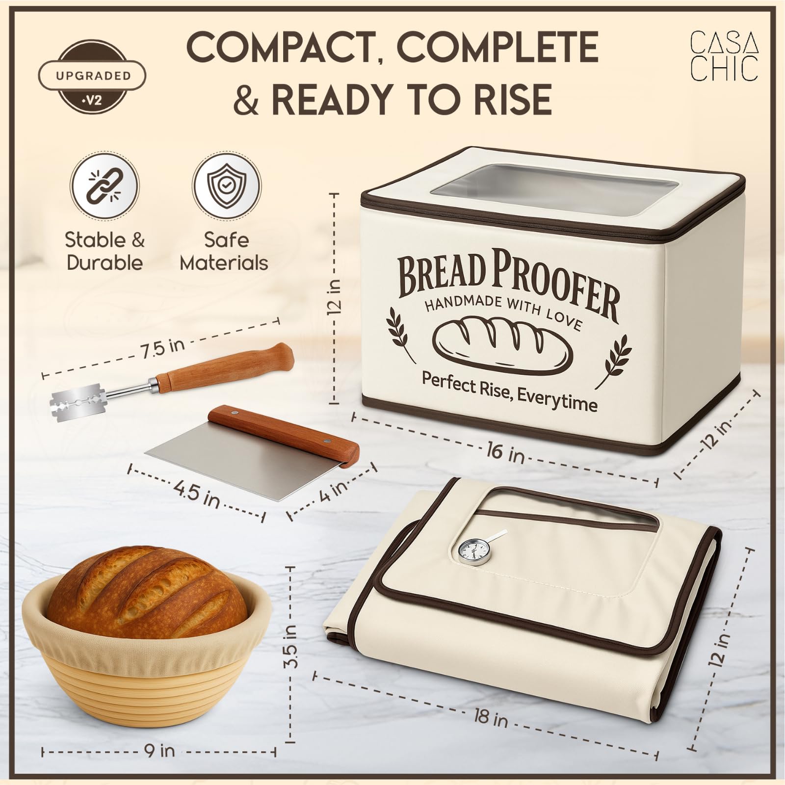 CasaChic-fold-flat-storage-proofing-box saves kitchen space