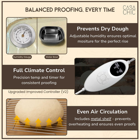 CasaChic humidity-gauge-dial monitors moisture for consistent proofing conditions