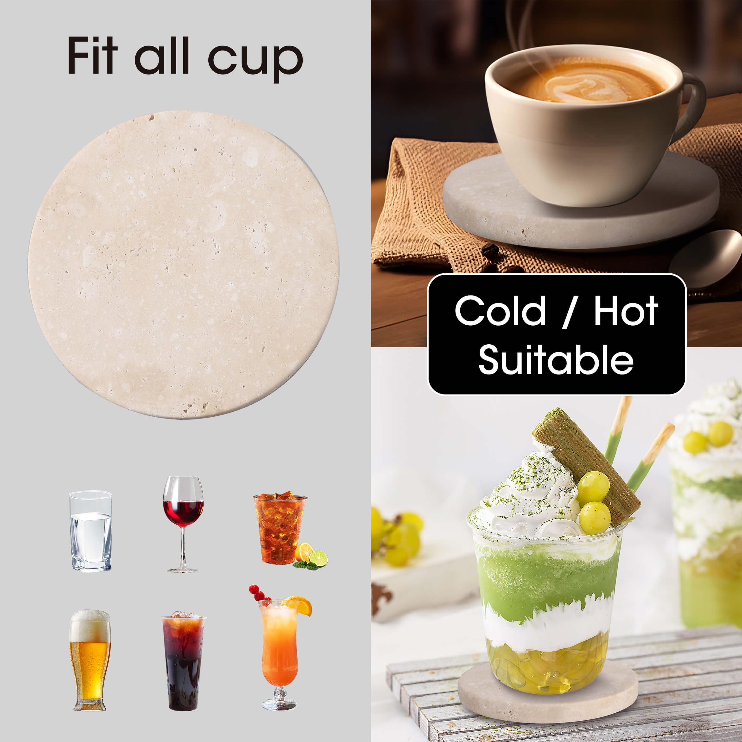 Casacouture travertine coaster packaged ready as a thoughtful housewarming gift.