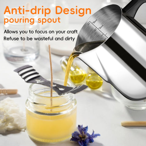 CasaCulina dripless pour spout designed for clean candle pours