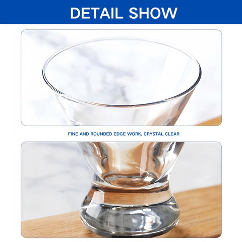 CasaVibe 8 oz capacity ideal for martinis and cosmopolitans.