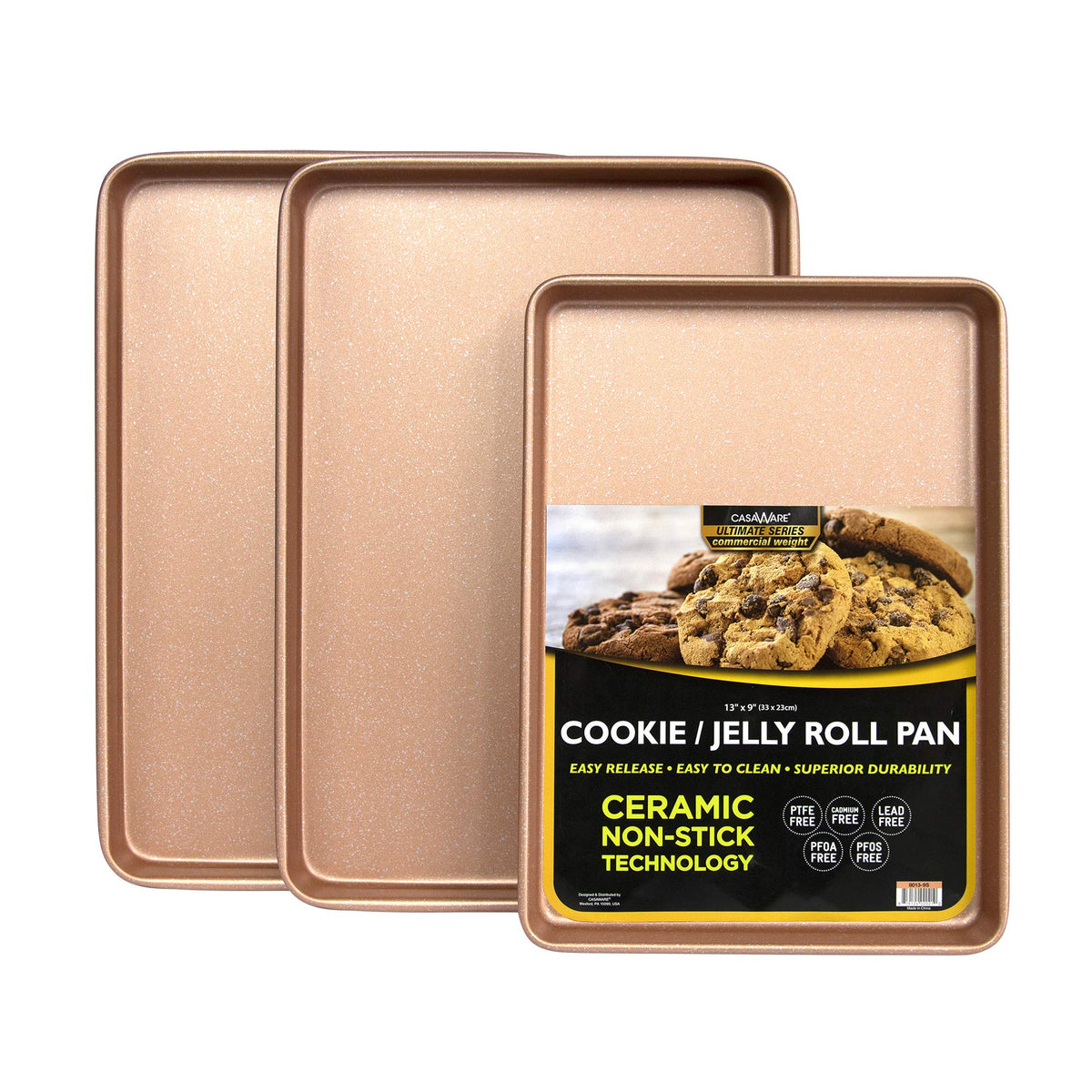CasaWare rose gold granite ceramic coating bakeware for easy release and durability.