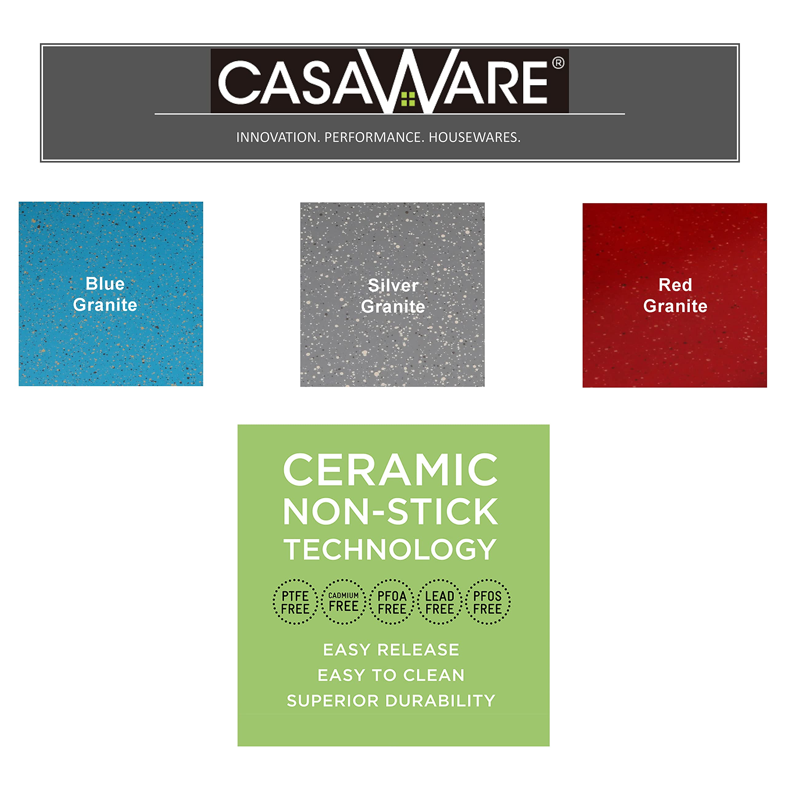 CasaWare 0.6mm pan offers durability and heat tolerance up to 450°F.