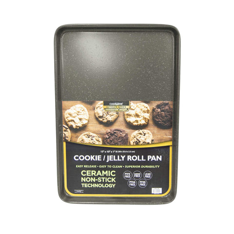 CasaWare close-up of silver granite ceramic coating showing smooth non-stick surface.