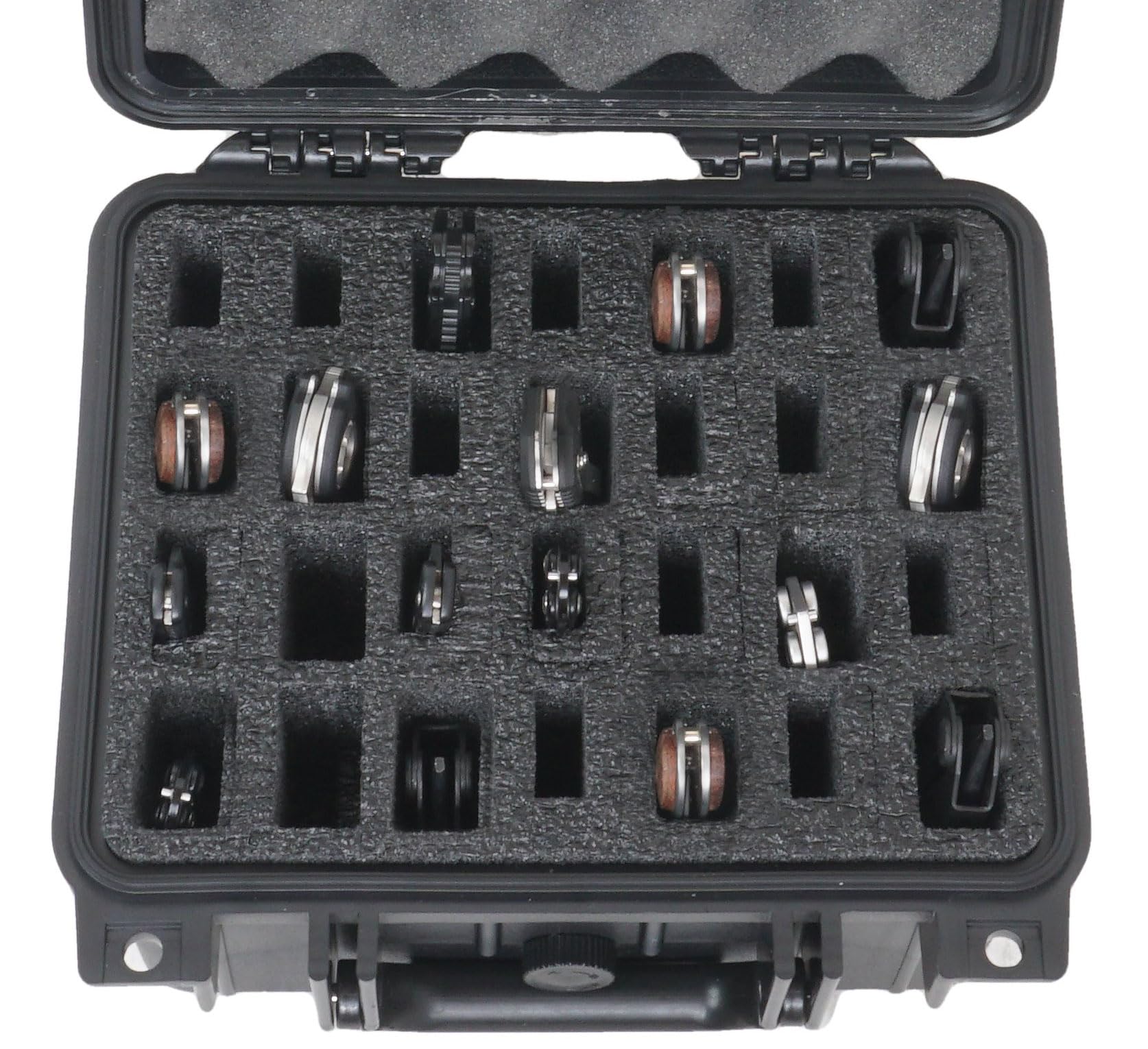 Case Club foam interior knife pockets demonstrating customizable fit