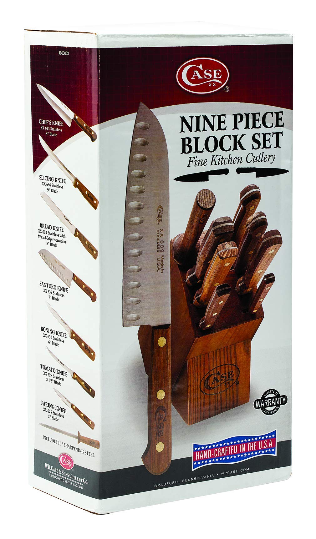 Case XX 10-inch sharpening stick keeps edges sharp for confident kitchen prep.