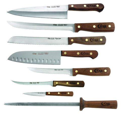 Case XX 8-inch chef knife highlights precise slicing for meals and entertaining.