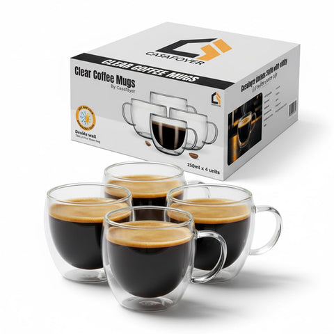 Casafoyer double-wall insulation mug shows hot coffee while staying cool to touch
