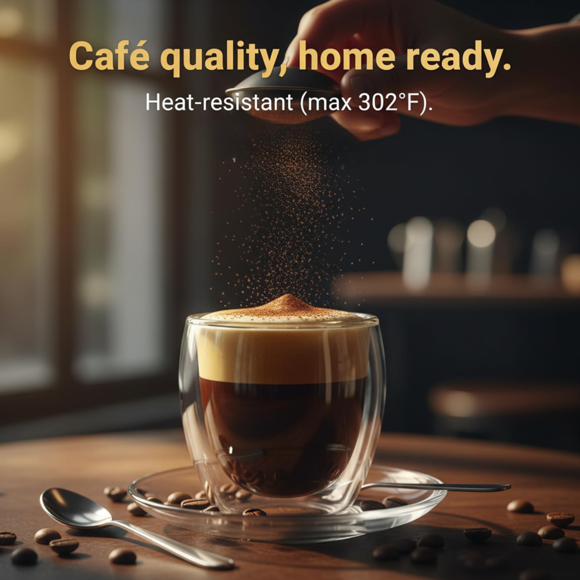 Casafoyer elegant-kitchen-display-glass-mug enhances any table with cafe-style charm