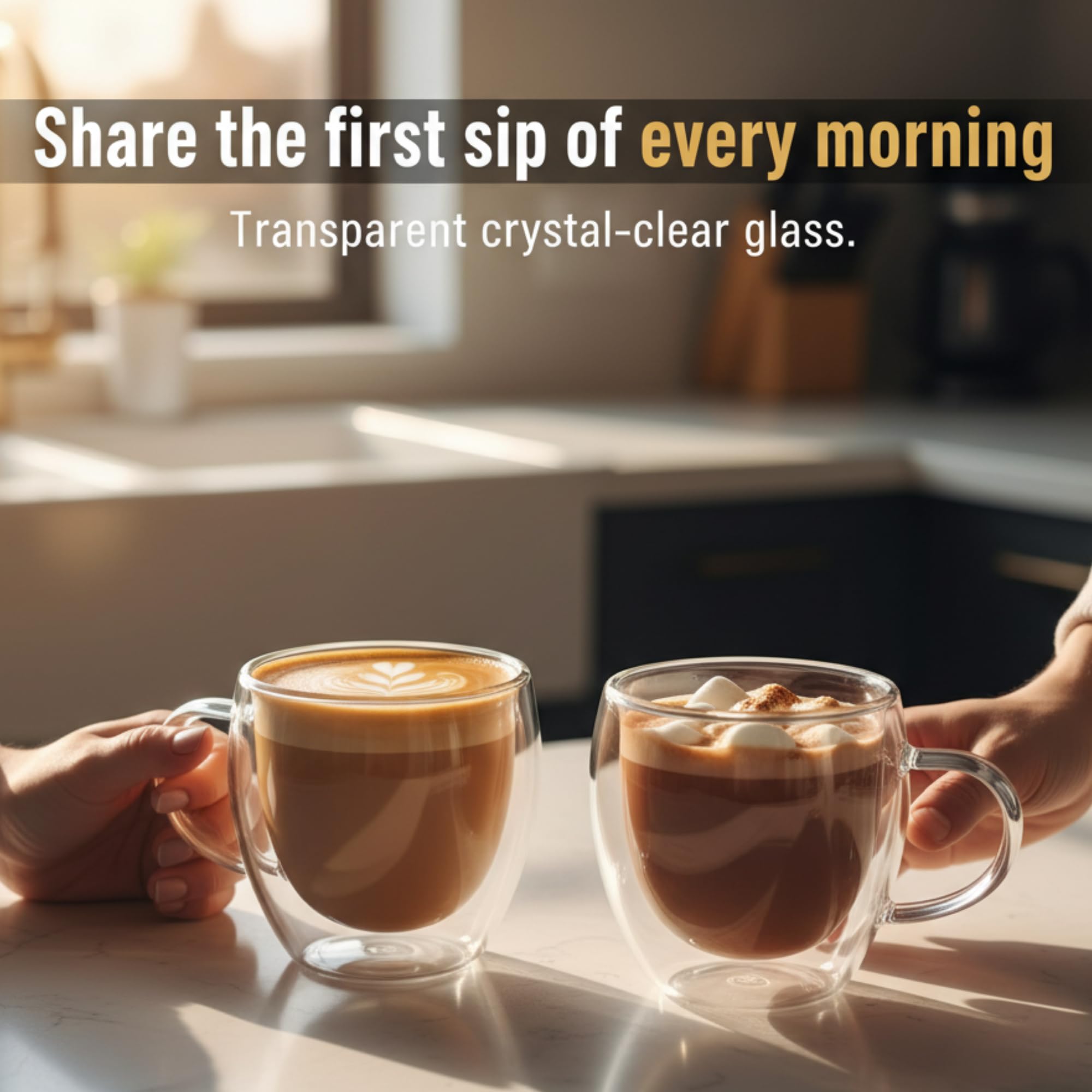 Casafoyer versatile-hot-and-cold-beverage-glass-mug suits espresso, tea, or iced drinks