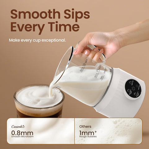 Casimhu 4-in-1 with ceramic lining interior simplifies cleaning and protects foam consistency.
