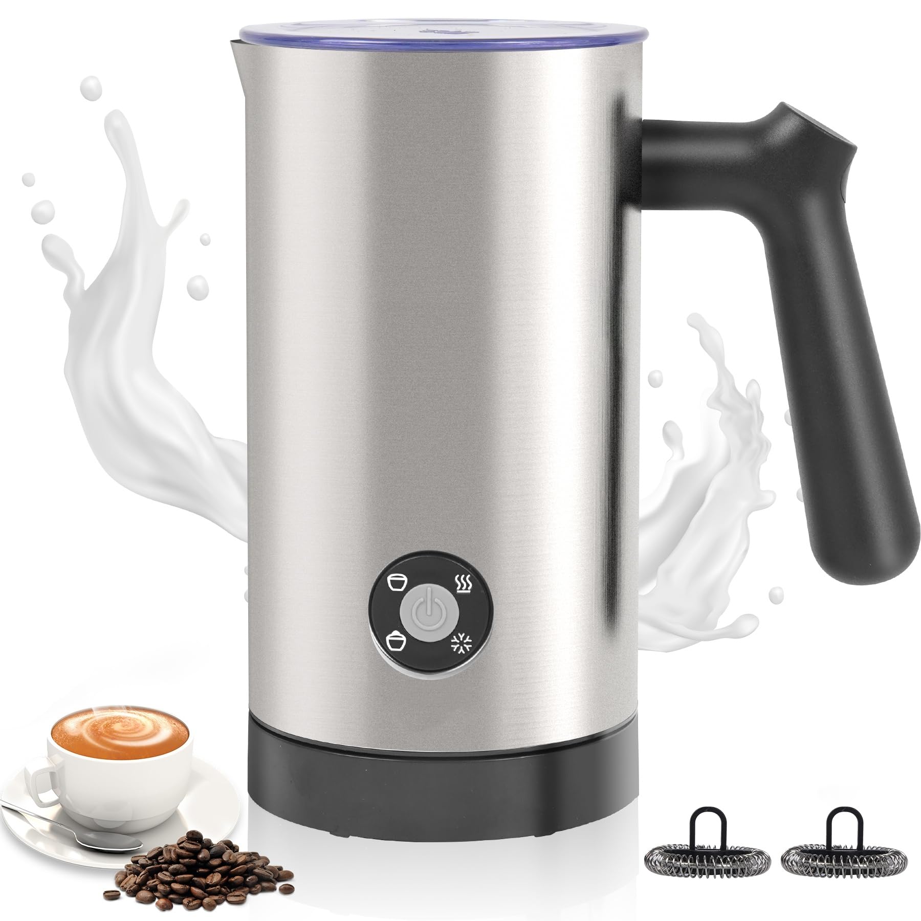Casimhu 4-in-1 milk frother compact design for quick latte foam
