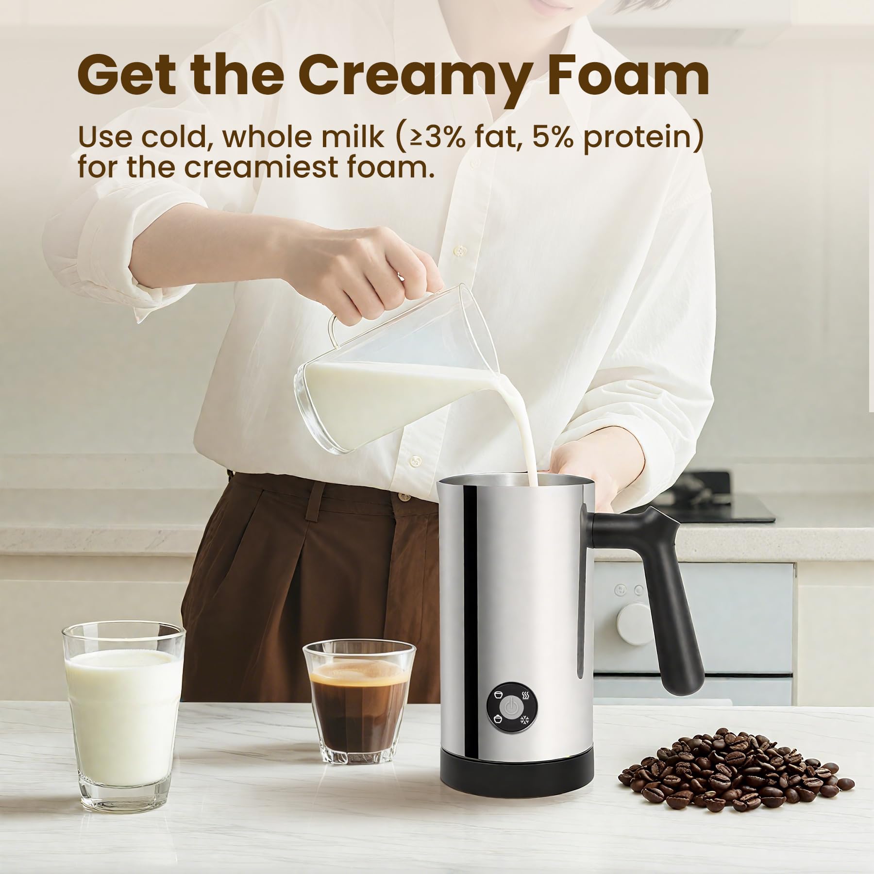 Casimhu cold-foam demo captures refreshing foam for iced drinks.