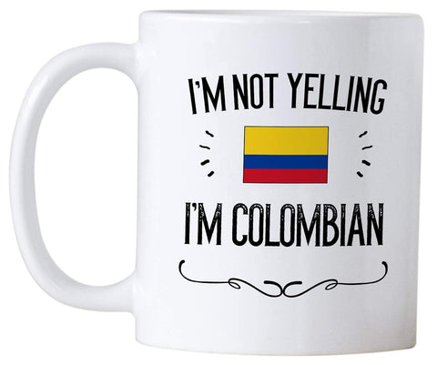 Casitika Colombia Pride mug, back view, flag design visible on both sides