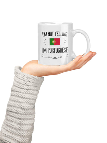 Casitika Portugal Pride mug on desk, ready-to-gift packaging.
