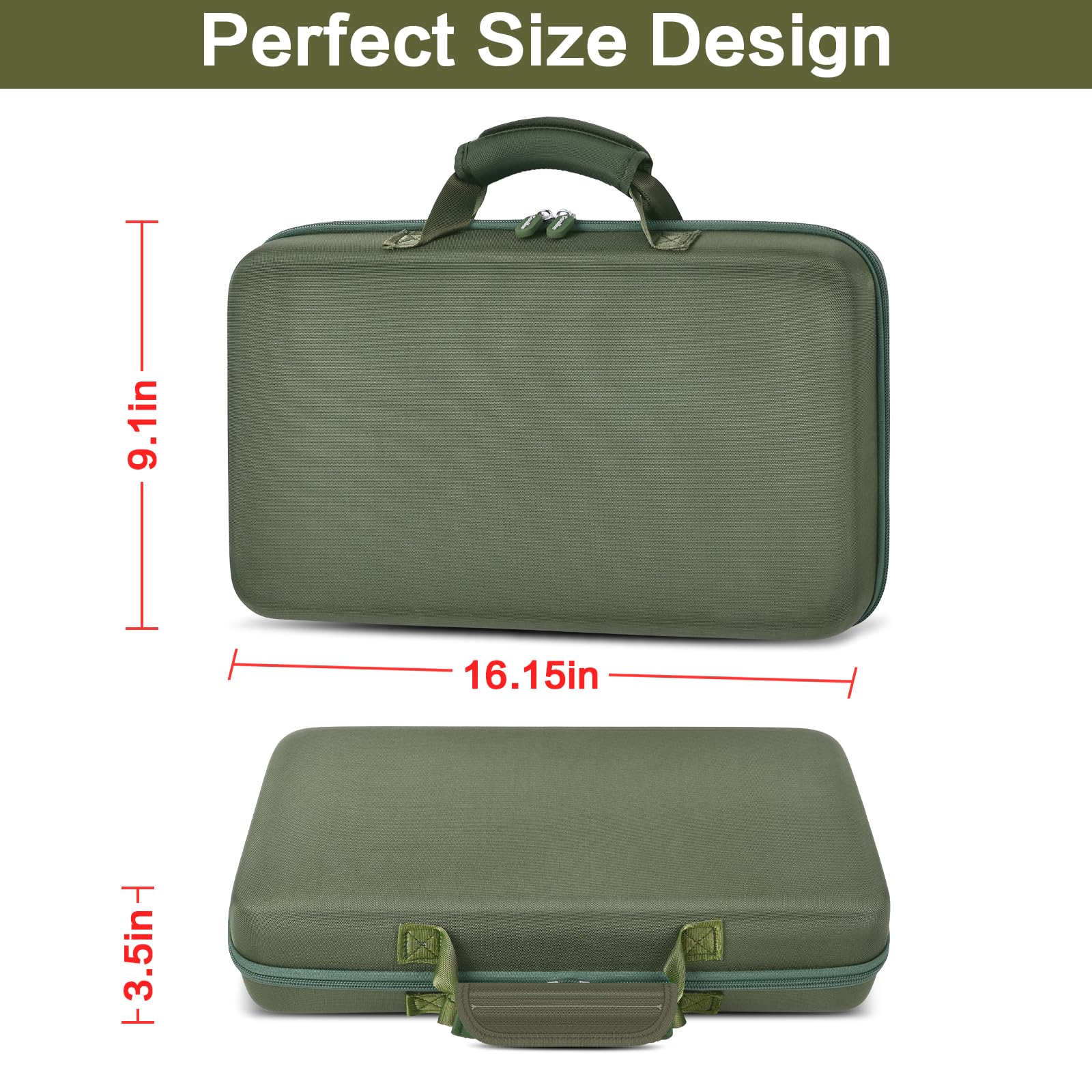 casmilee case handle and double-zipper design for easy transport and quick access