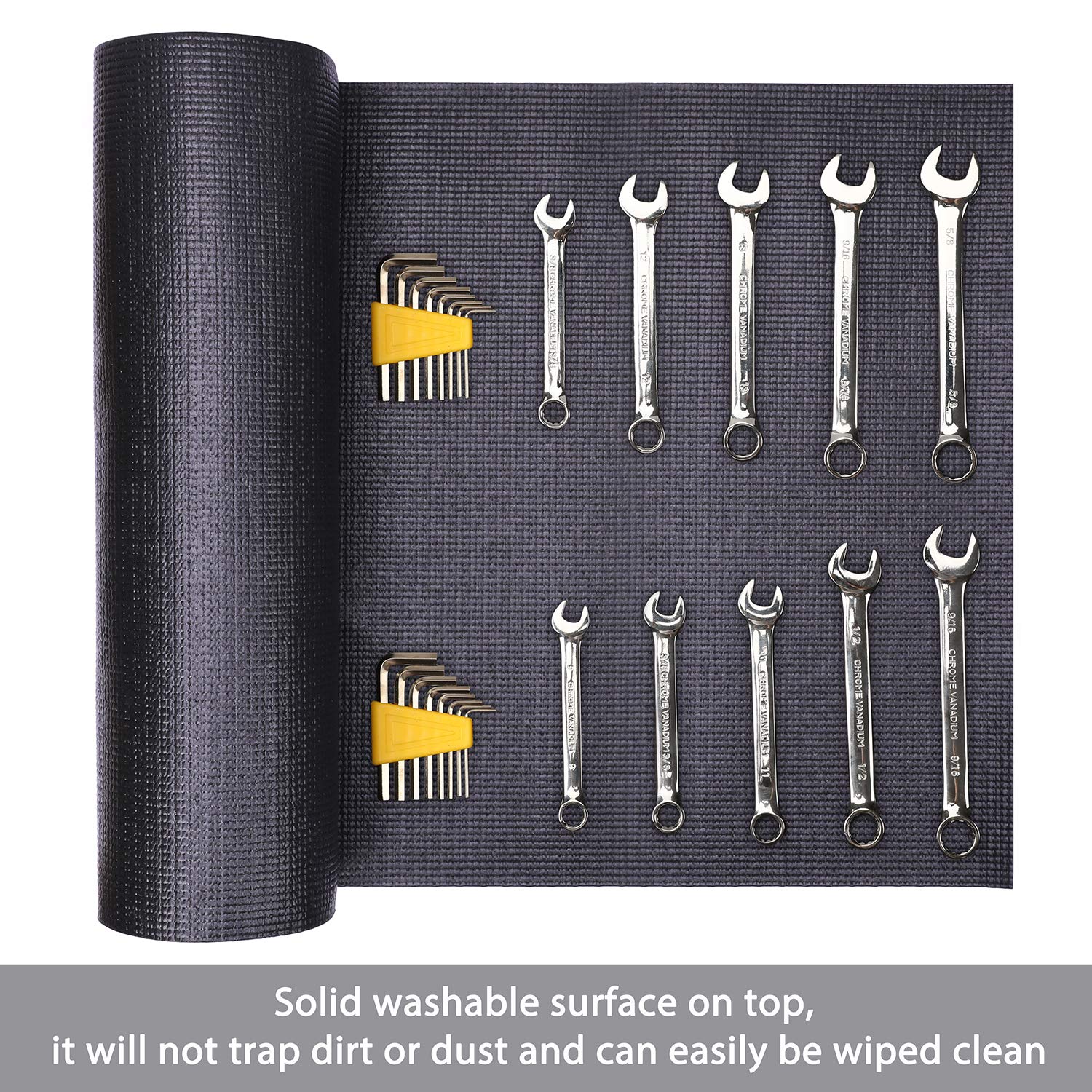 CASOMAN foam mat cushions heavy tools and minimizes shifting.