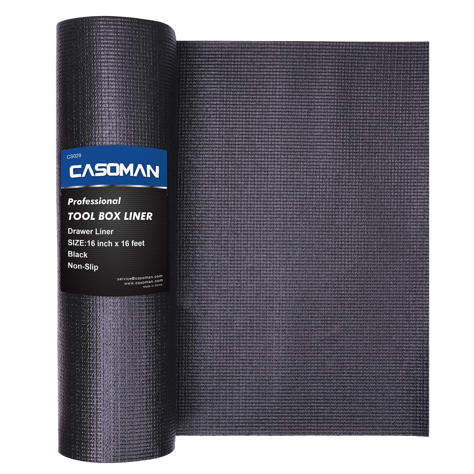 CASOMAN toolbox liner with textured grip protects surfaces during drawer use.