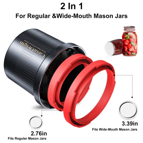 CASAORIGIN automatic jar sealer on lid enables quick one-touch sealing.
