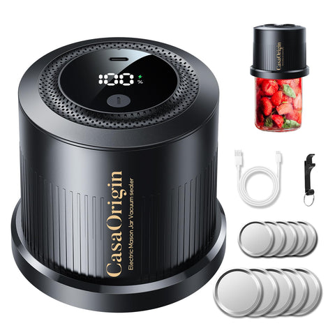 CASAORIGIN electric vacuum sealer for wide-mouth jars preserves freshness.