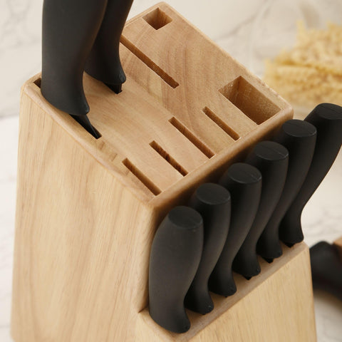Cassary pine knife holder detailed close-up reveals natural grain.