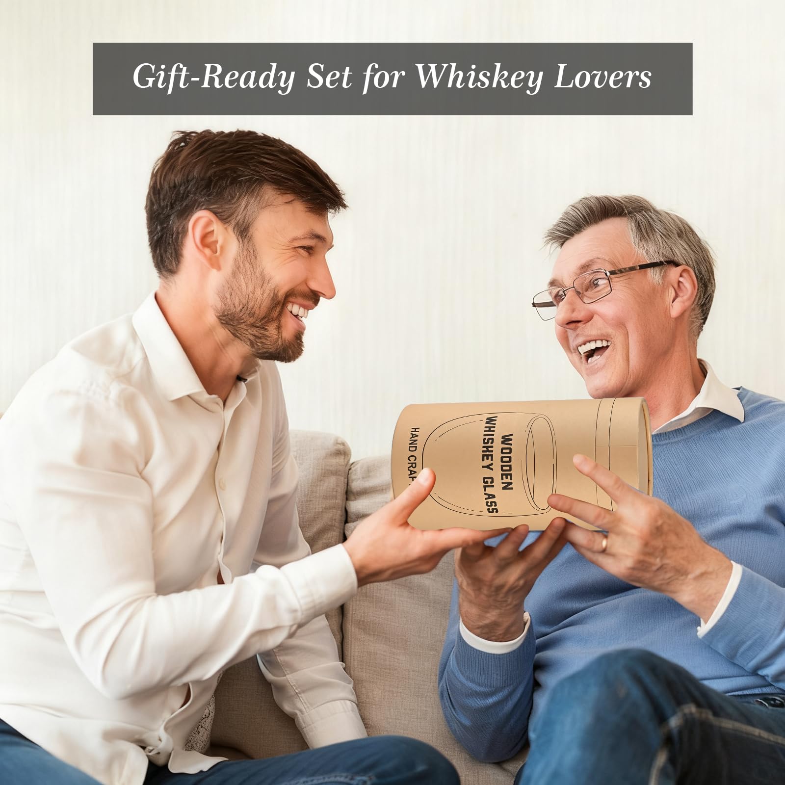 Casuenia whiskey stones set included for convenient cooling.