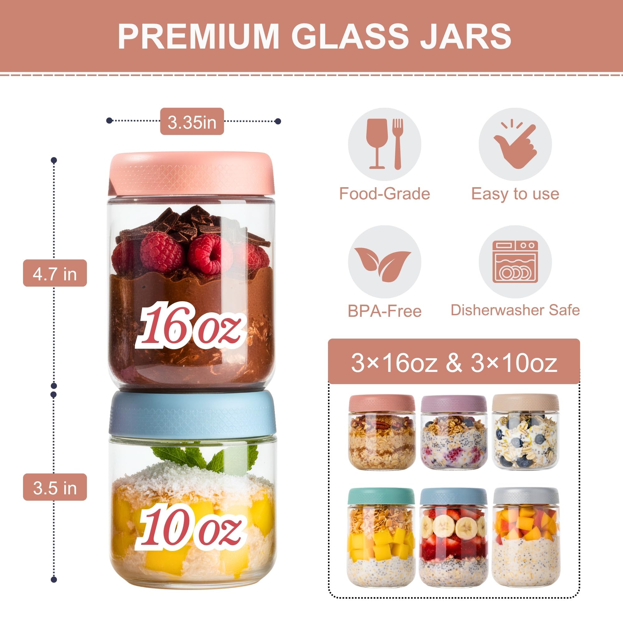 CATIFLIN wide-mouth glass jars simplify filling and cleaning.