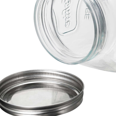 Clear CATPOWER jar ideal for pantry organization and quick content checks.
