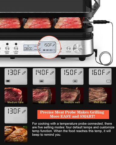 CATTLEMAN CUISINE 1600W power delivers fast, even heating for searing and crisp textures
