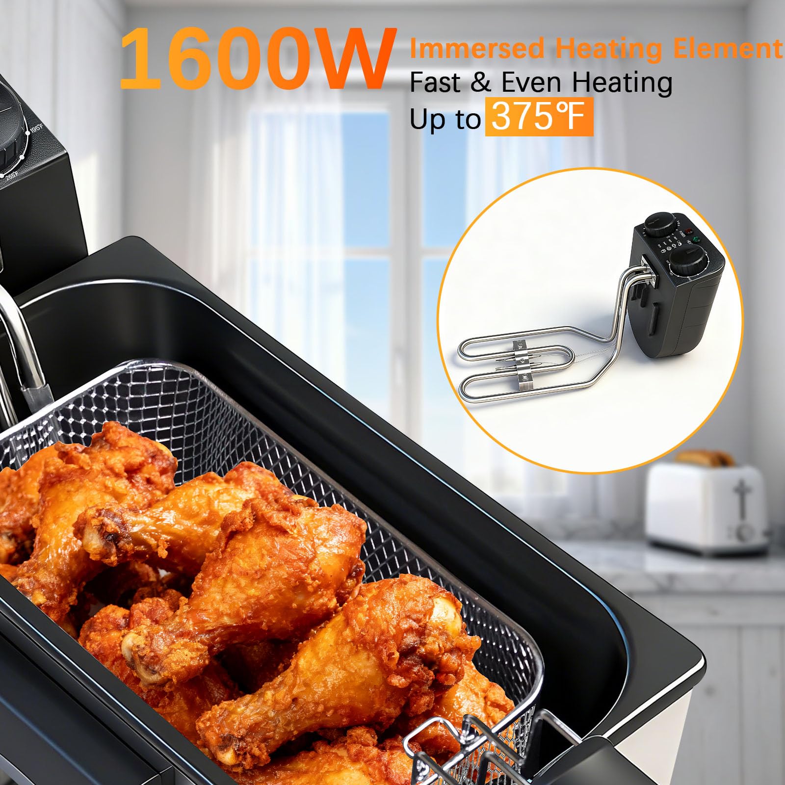 Cattleman Cuisine 3L basket in action delivers family-sized portions with consistent oil temperature.