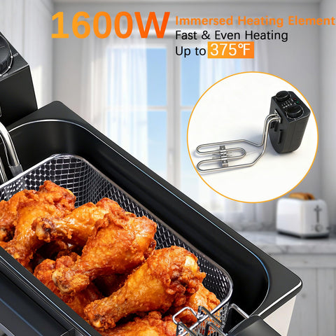 Cattleman Cuisine 3L basket in action delivers family-sized portions with consistent oil temperature.