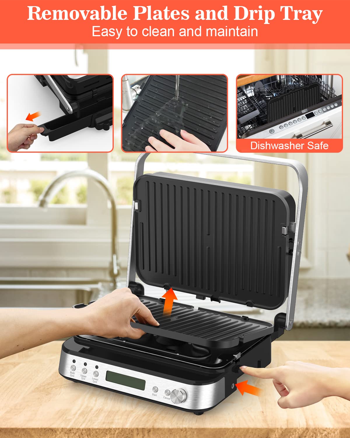 CATTLEMAN CUISINE grease drip tray helps reduce smoke and mess