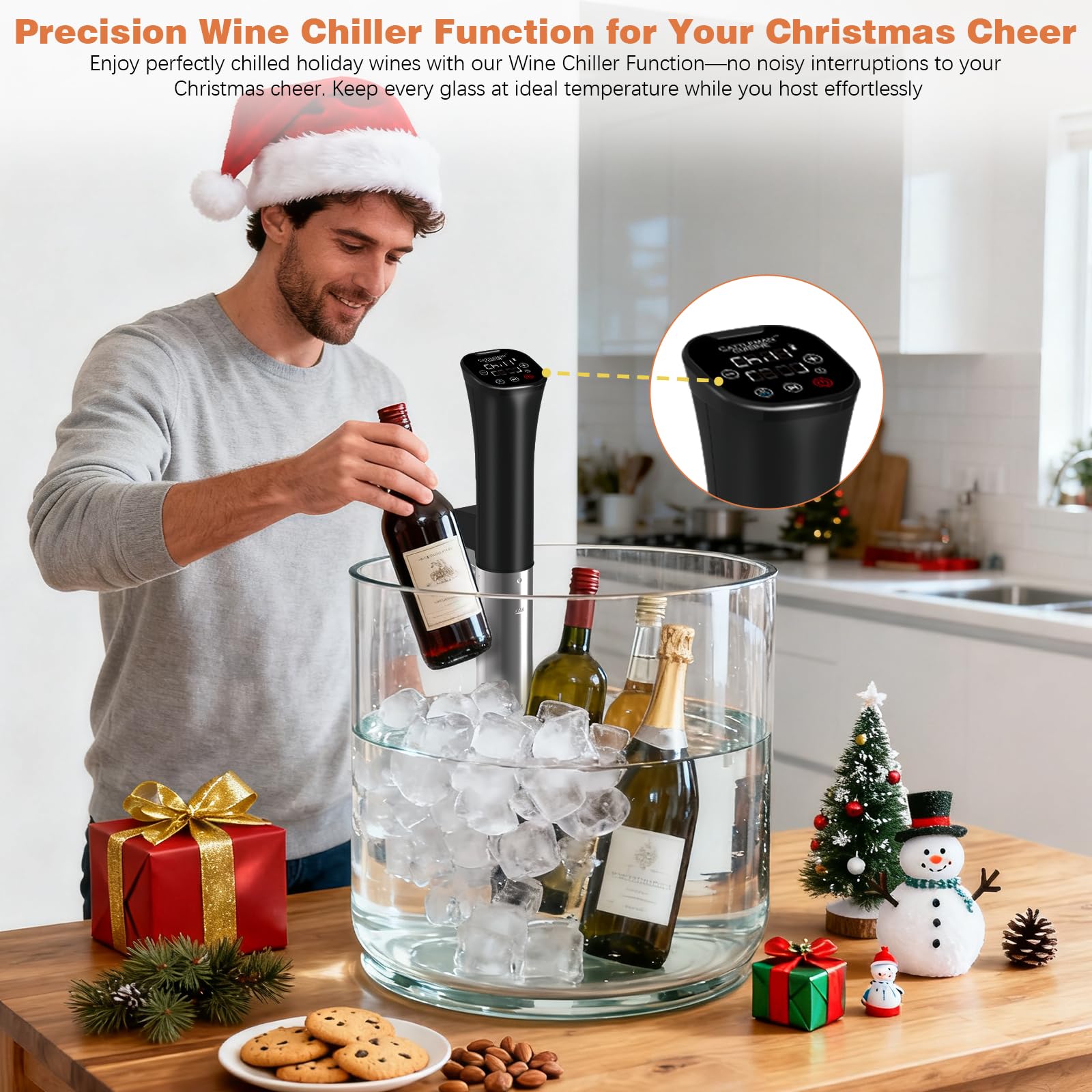 Cattleman Cuisine immersion circulator in water bath delivering even cooking.