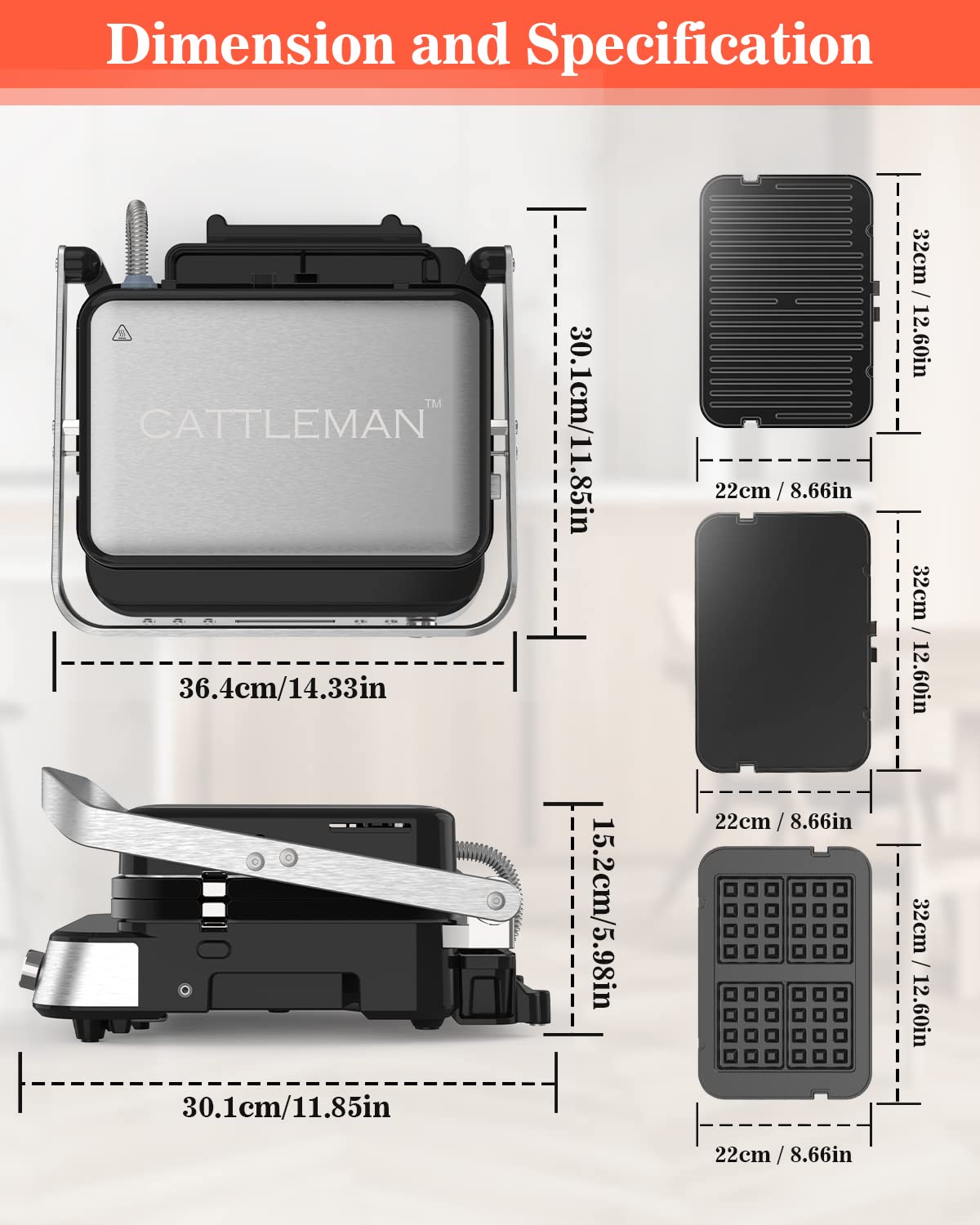 CATTLEMAN CUISINE indoor grill 6-in-1 for weeknight dinners and weekend gatherings