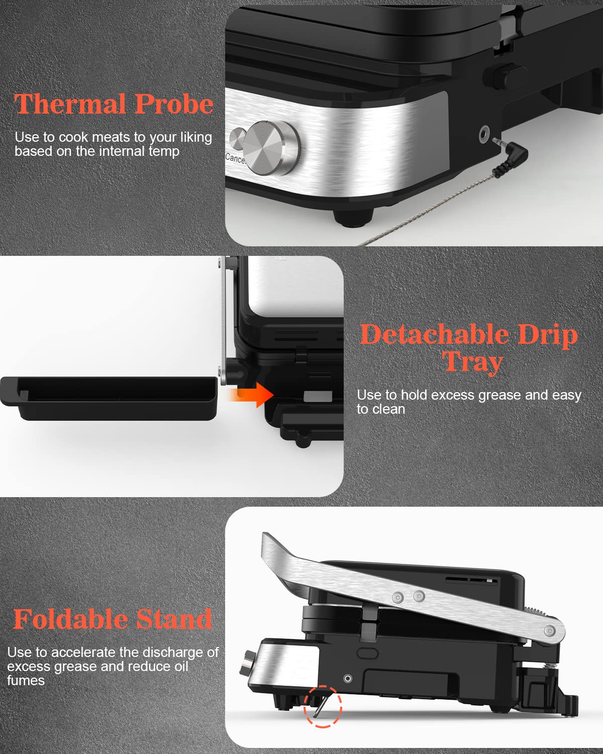 CATTLEMAN CUISINE LCD display shows temperature and time clearly during use