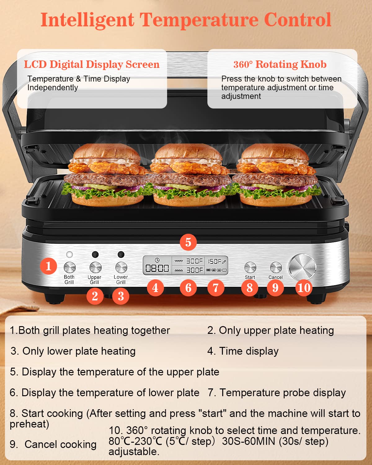 CATTLEMAN CUISINE nonstick removable plates simplify cleaning and food release