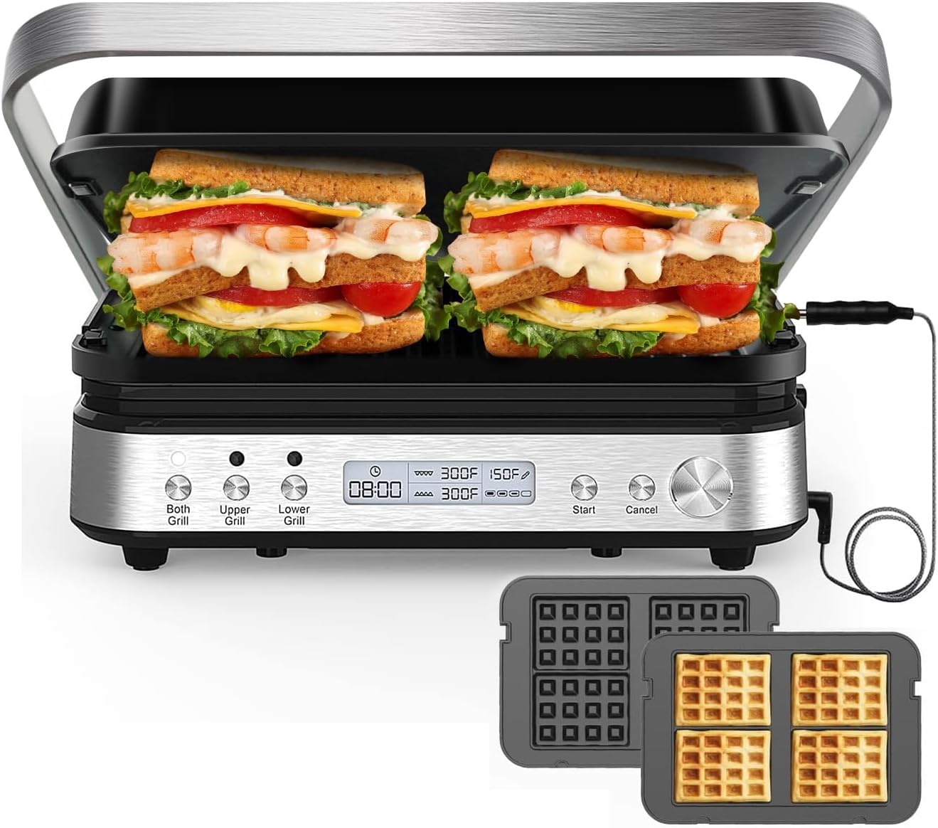 CATTLEMAN CUISINE panini press with removable plates for quick cleanup and versatile grilling
