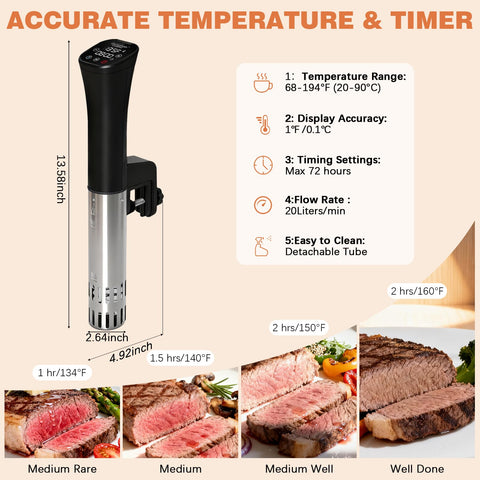 Cattleman Cuisine digital timer with LED display enables precise timing.