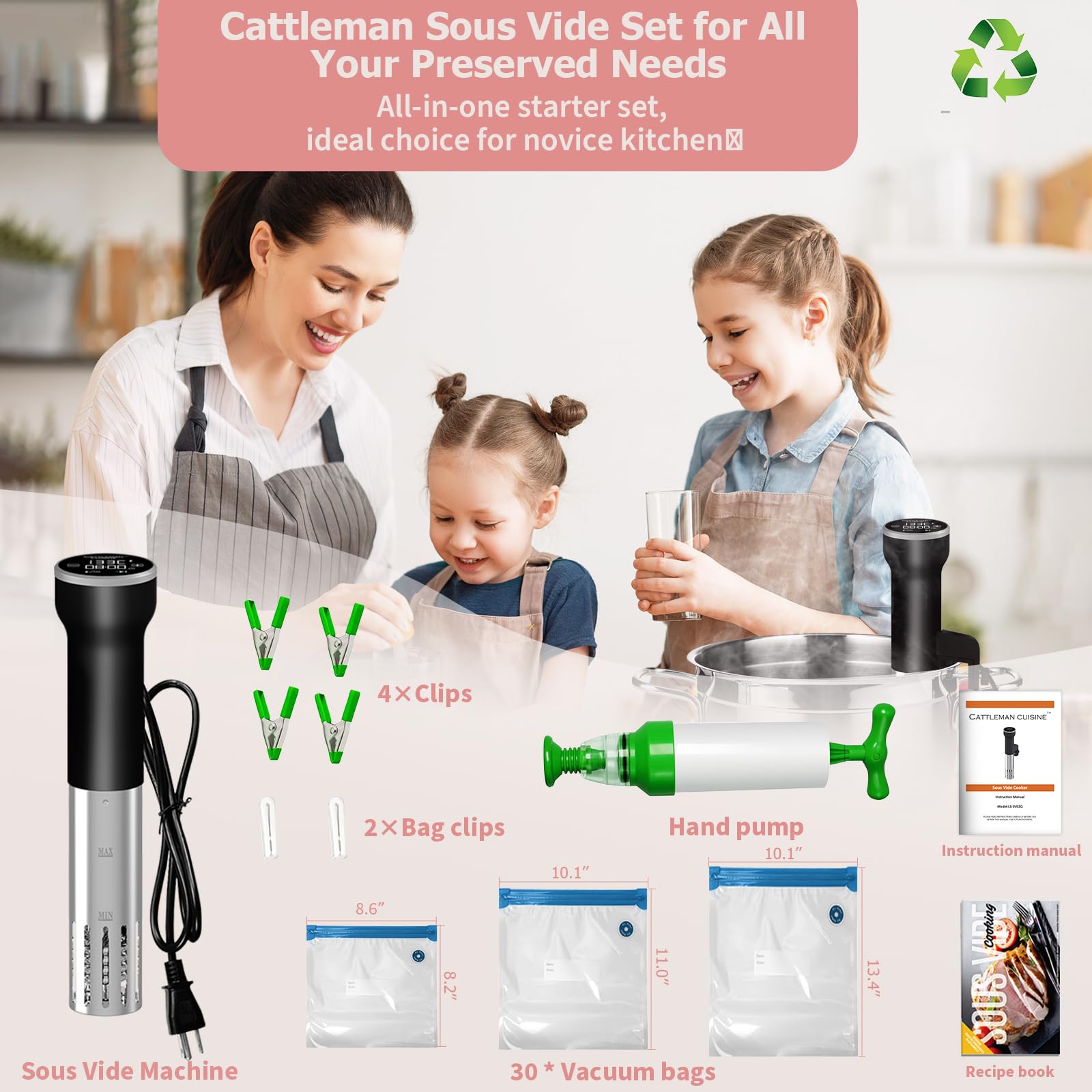 Cattleman Cuisine removable stainless steel sleeve cleans easily