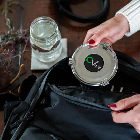 CVAULT food-grade stainless steel container ideal for herbs and spices.