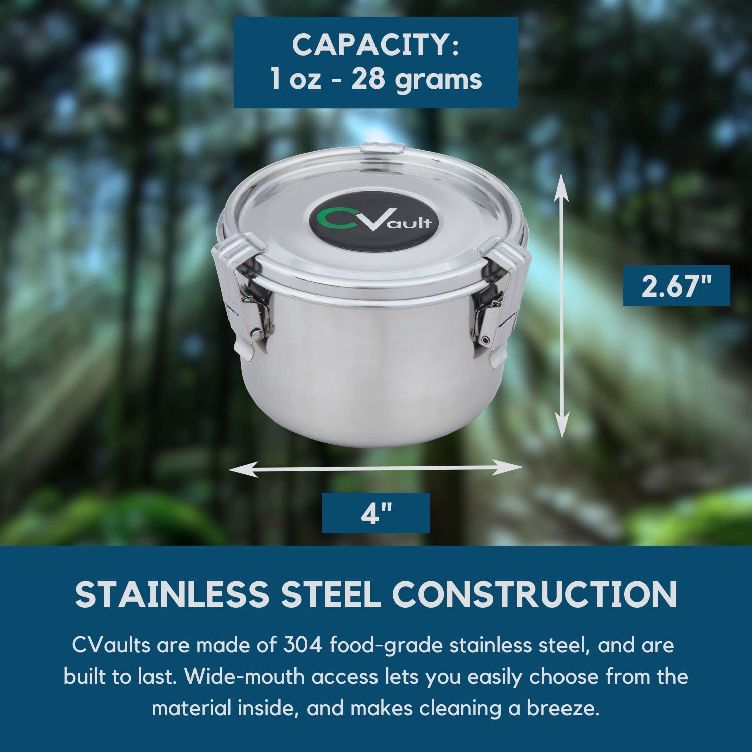 CVAULT stackable design saves shelf space and keeps items organized.