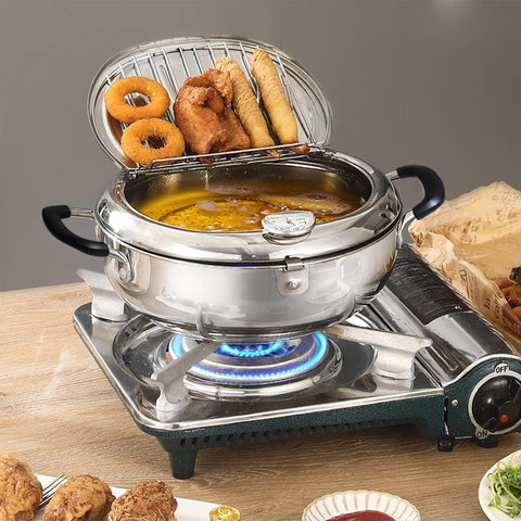 Cawayo Tempura Pot mirror-finish surface easy to wipe clean