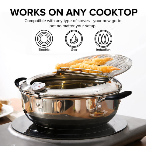 Cawayo Tempura Pot oil drip rack for crisper results